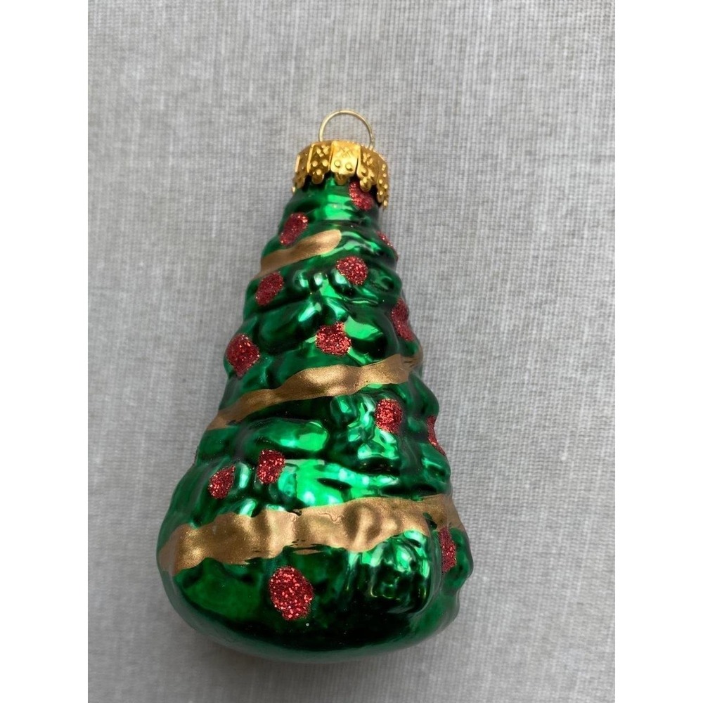 C & D Blown Glass Ornament Small 3.5" Christmas Tree Holiday Figure sku25